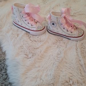 Custom bling converse size 4 toddlers.
